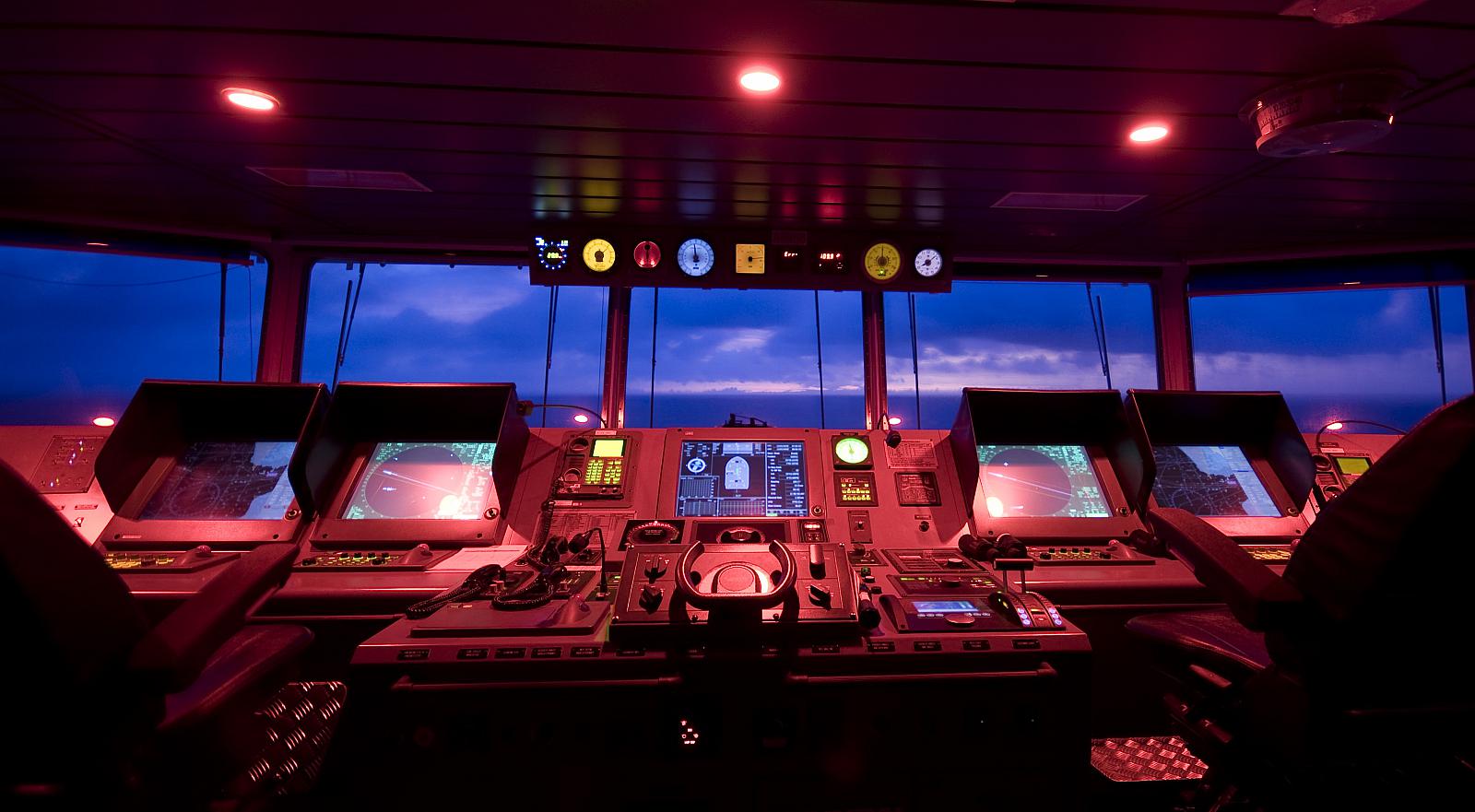 Wheelhouse in modern ship - Bridge